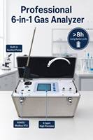 Analizador de Gases Portátil Multicomponente 6 en 1 de Alta Precisión para CO2, CO, O2, NO, NO2, SO2 para Emisiones de Gases de Combustión RS232 RS485 Modbus RTU