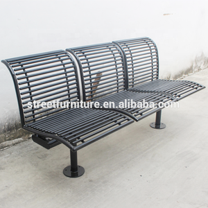Bancs urbains en métal Gavin à trois places avec dossier Banc de jardin Chaise de rue Mobilier urbain - Product Image 2