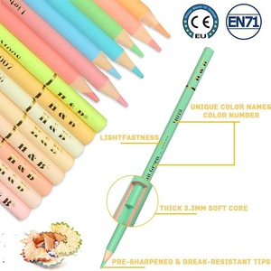Conjunto de Lápis de Cor à Base de Óleo Macaron com 50 Cores, Suprimentos Profissionais para Desenho Artístico, Esboço e Pintura, Modelo HB-MCBP050 CN ZHE - Product Image 3