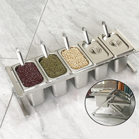 Rak wastafel Stainless steel, rak porsi Stainless steel, kotak teh susu tertentu, kotak bumbu dapur, wadah penyimpanan