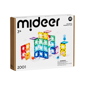 Mideer MD1166 Jeu de construction magnétique coloré avec piste de billes 100 pièces |   Ensemble de construction STEM pour enfants de 3 ans et plus - Product Image 1