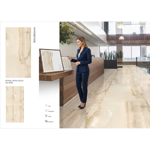 Royal Onyx Gold 900x1800 mm Exquisite Glazed Ceramic Porcelain Slabs Tiles For Luxury Living Room Decor - Product Image 1