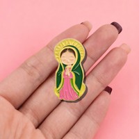 Broche personnalisée amusante et satirique, style antique et moderne, en émail et zinc, en gros, avec motifs Jésus et George Washington, pour revers de veste