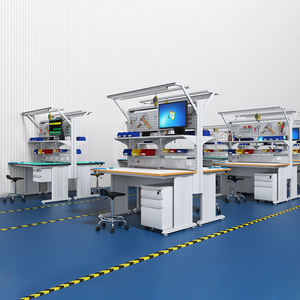 โต๊ะเหล็กอเนกประสงค์ขนาดกลางโต๊ะตรวจสอบโต๊ะทำงานพร้อมไฟ - Product Image 5