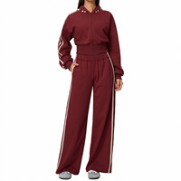 Nouvel ensemble décontracté pour femme : sweat à capuche épais en molleton et pantalon large color-block 3005