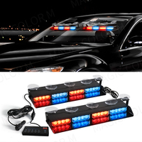 Auto-Blitzleuchten für Notfälle Warnleuchte für Windschutzscheibe 32 LED-Leiste Rot Blau Gelb Weiß 48W 12-24V Wasserdicht Auto
