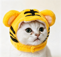 Accessoire de Cheveux Doux et Moelleux en Forme de Tigre pour Halloween, Chapeau Élastique Mignon pour Animaux de Compagnie, Accessoire de Déguisement pour Chats, Idéal pour Séances Photo et Fêtes