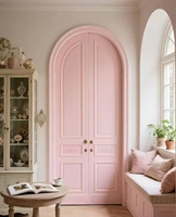 Portes extérieures en verre à double vitrage de conception française, ouverture arquée moderne en composite bois-plastique, pour appartement, chambre, hôtel, villa