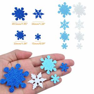 Autocollants d'hiver autocollants de tailles variées pour fête de Noël, bricolage, 100 pièces, autocollants en mousse flocon de neige pailletés - Product Image 2