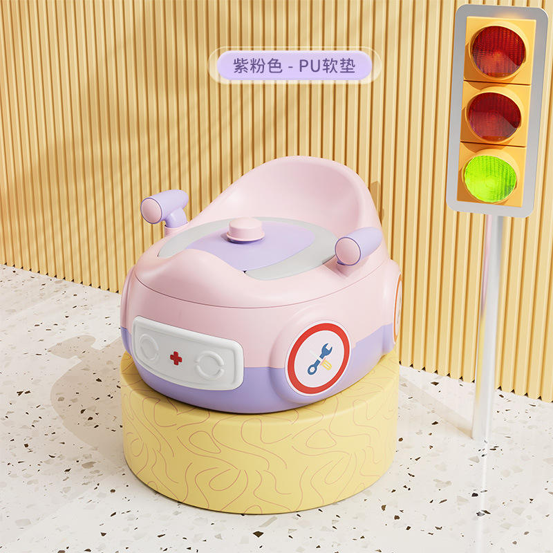 เบาะนุ่ม PU สีม่วงชมพู [ที่นั่งชักโครกรถยนต์อเนกประสงค์]