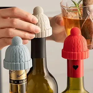 High Quality Beanie-Shaped Silicone Wine Stopper Cute Cork Caps For Champagne Beverage Beer Bottles