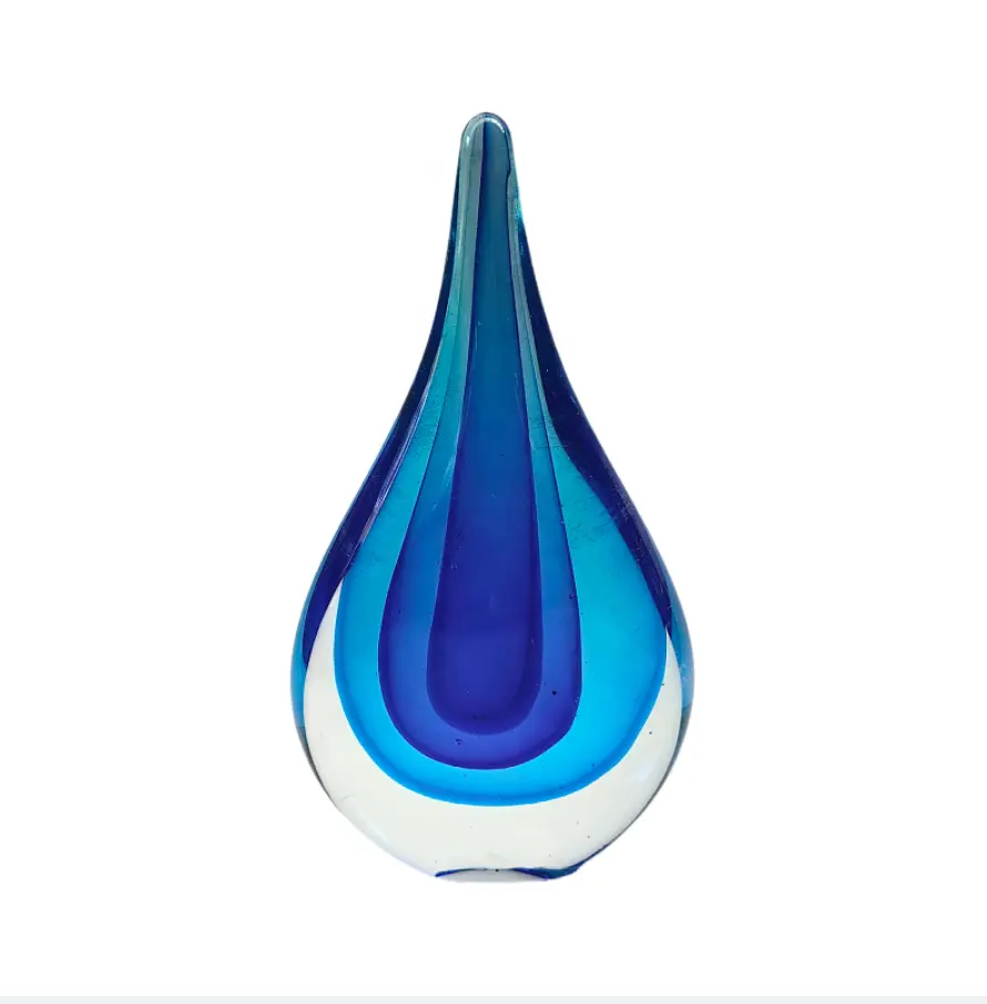 Fait à la main soufflé tech coloré solide verre de murano art goutte d'eau décor sculpture cristal larme goutte ornement pour cadeau pour la maison