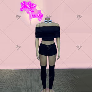 طقم مثير من 3 قطع من قمم المحاصيل + شورت قصير نحيف + مدفئ الساق ملابس على الموضة في الشوارع - Product Image 6