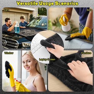 Serviette de lavage auto en microfibre à séchage rapide et écologique, 1200/1400/1600/2000 gsm, chiffons de nettoyage et de séchage sans danger pour la peinture automobile, vente en gros - Product Image 5