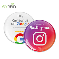 Époxy étanche personnalisé Nfc carte d'examen d'entreprise Nfc Tag google Review autocollant pour les médias sociaux