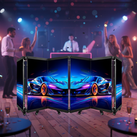 Table de DJ portable étanche à six LED, écran LED couleur haute luminosité avec flight case intégré pour la réception