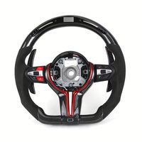 Volant sport LED personnalisé en fibre de carbone rouge, en promotion, pour M6, Série 6, E90, E91, F22, F30, F36, E70, E71, X1-X5
