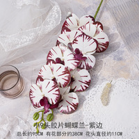 Bunga Phalaenopsis Simulasi Indoor untuk Dekorasi Rumah, Hiasan Bunga Palsu dengan Teknologi 3D Printing, Model Tunggal Kecil 9 Kepala, Phalaenopsis Impor