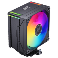 Enfriador de CPU de Torre Única SNOWMAN MT4-V4D-ARGB-BK, 4 Tubos de Calor, 190W TDP, Pantalla Digital de Temperatura, 5V ARGB PWM, Disipador de Calor de 4 Pines