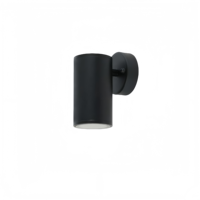 Lampe murale extérieure en aluminium noir, étanche, à économie d'énergie, forme cylindrique, tube lumineux, douille GU10/E27, diffuseur en polycarbonate, COB mat