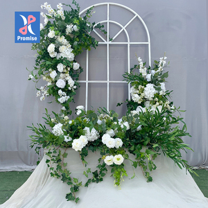 Promise Greeney y White Rose Flower Runner Corredor de flores artificiales Decoración de la boda - Product Image 1
