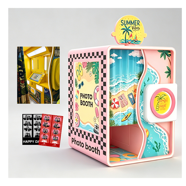 AI Self-service Metal Photo Booth Unmanned Ticket Photography Coin-operated Swipe Card Can Print Photos WiFi/ Enabled