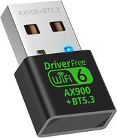 Adaptateur USB WiFi 6 pour PC portable, 900 Mbps, antenne 4dBi, double bande 5G/2,4 GHz, pilote intégré
