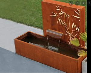 Nouvelle fontaine d'extérieur décorative en acier Corten, sculpture aquatique - Product Image 5