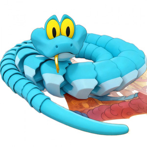 Modèle de jouet articulé imprimé en 3D, serpent rouge vif, pour la fabrication de bijoux et de jouets - Product Image 5