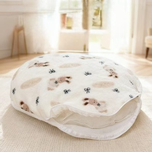 Coussin rond de luxe pour animaux de compagnie, amovible, lavable, écologique et durable pour chiens et chats - Product Image 4