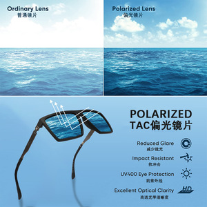 Gafas de sol polarizadas para hombre, rectangulares, con montura completa, UV400, antideslumbrantes, para conducir, pescar al aire libre, P1804 - Product Image 1
