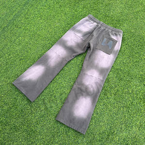 Design Street Style Sun Fades Pantalon de survêtement surdimensionné Dtg Print Logo Pantalon de survêtement évasé lavé à l'acide - Product Image 6