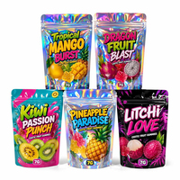 Sachet refermable en gros pour aliments, personnalisé, pour bonbons, biscuits, fleurs, sachet refermable anti-odeur en Mylar, 3,5g