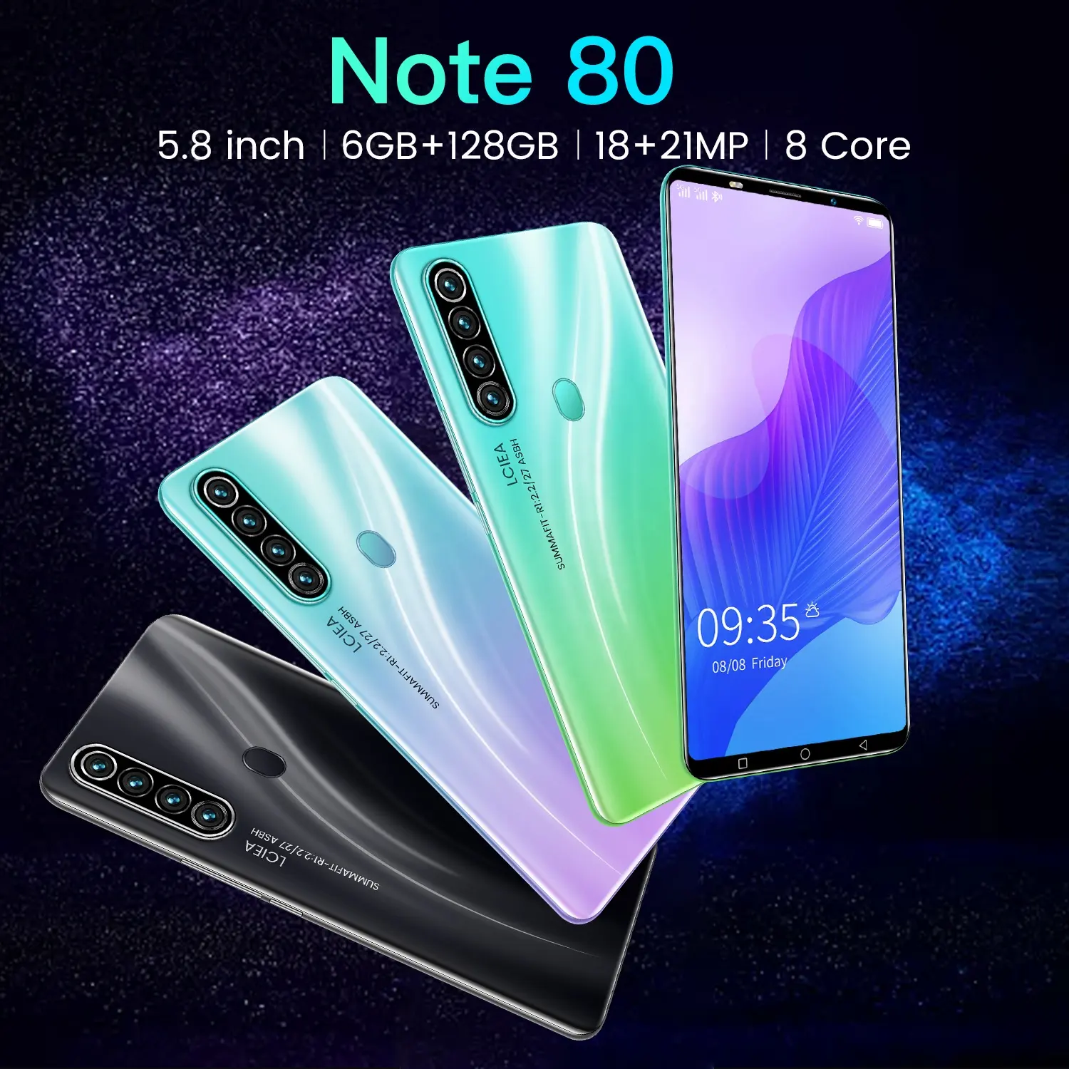Note80 Android Alles-In-Één Videogamenetwerk Goedkope Mobiele Telefoon Note 30 Ultra 7.5 Inch High-Definition Pixel Groot Scherm