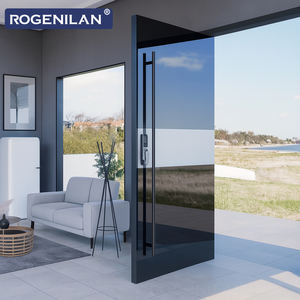 ROGENILAN, fournisseur chinois, portes <span class=keywords><strong>d</strong></span>'<span class=keywords><strong>entrée</strong></span> extérieures en aluminium pivotantes, résistantes aux ouragans, avec panneau miroir, <span class=keywords><strong>porte</strong></span> de sécurité - Product Image 4