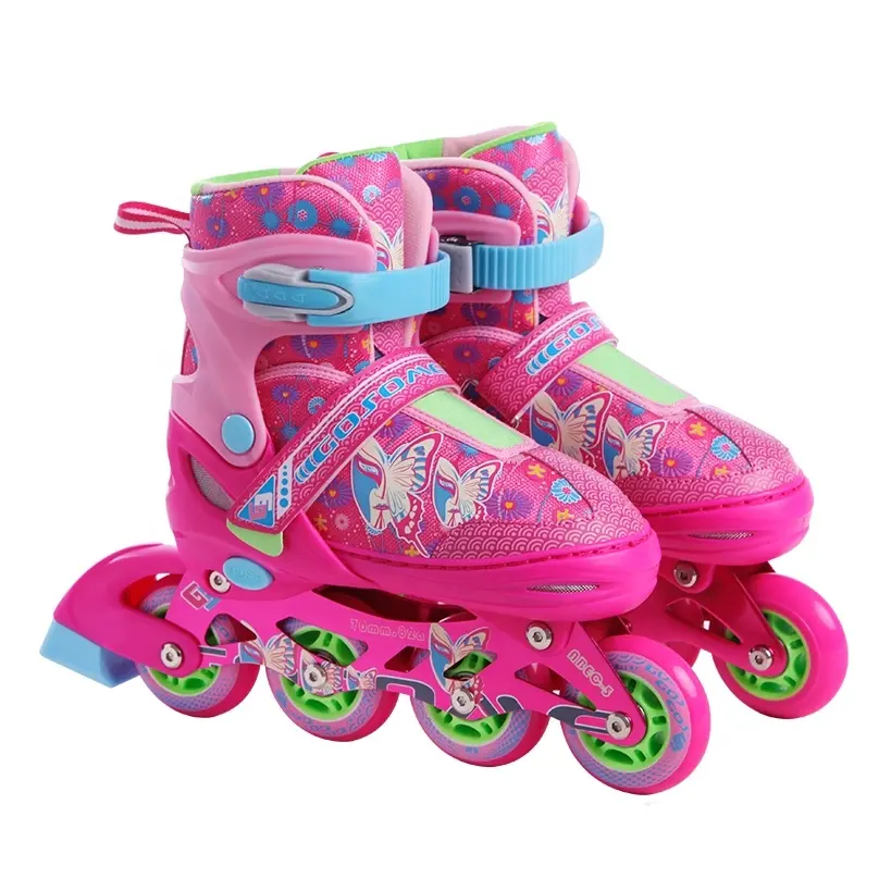 Gosome colorful outdoor inline skate with flash light lamp for girls and kids