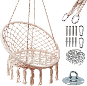 Múltiples opciones de color Cuerda colgante de algodón <span class=keywords><strong>hamaca</strong></span> silla <span class=keywords><strong>columpio</strong></span> redondo hogar jardín <span class=keywords><strong>terraza</strong></span> Interior Exterior - Product Image 6