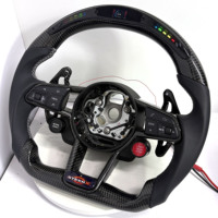Volant en fibre de carbone avec LED pour Audi A1 A3 A4 A5 A6 A7 R8 RS3 RS5 Q5 Q7 S3 S4 S5 TT B8 B9 - Prise en charge de toute personnalisation