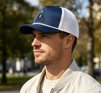 Casquette de baseball en polyester imperméable avec logo brodé personnalisé, vente en gros, casquette de sport à 5 panneaux pour hommes, casquette de golf