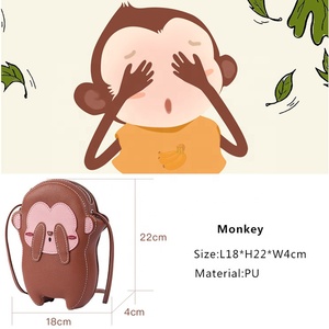 Sac de singe personnalisé en cuir PU couvrant le visage sac à bandoulière de singe sac à Patch de forme spéciale fabricant en chine quantité minimale de commande - Product Image 5