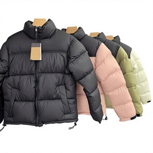 Veste matelassée coupe-vent bleu marine pour homme avec capuche, en tissu polaire, col montant, fermeture éclair, logo sur le devant, chaude, pour l'hiver, style streetwear - Product Image 6