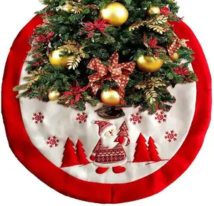2022 New Design Christmas Tree Skirt Holiday Party Luxury Christmas Decoration Red Tree Skirt