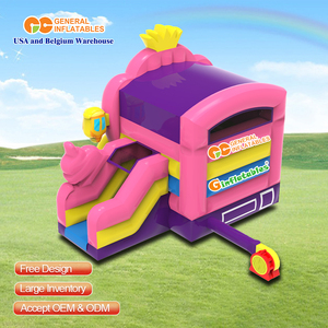 Toboggan aquatique gonflable en PVC écologique pour enfants, château de princesse, pour l'été en plein air - Product Image 4