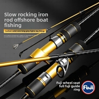 Canne à pêche Fuji Guides en carbone solide pour jigging lent 1,83 m 220 g MH Spinning pour la pêche en bateau, en haute mer, au poisson-sabre, en lac et en rivière