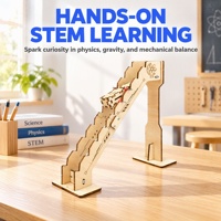 Kit de Modélisme Automatique en Bois DIY pour Escalier, Jouet Éducatif STEM à Gravité pour Projets Scolaires et Activités en Classe (Boîte Couleur)