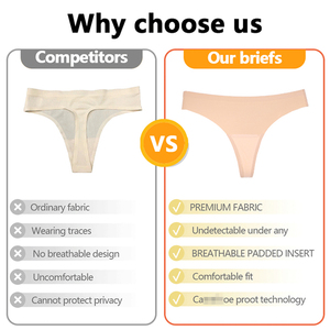 JOGOGO Venta al por mayor Bragas invisibles sin costuras personalizables para mujer OEM Nylon Spandex Tanga con cobertura para cameltoe - Product Image 3