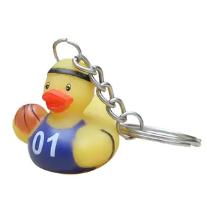 Custom Vinyl Pvc Plastic Rubber Duck Keychain Cartoon Key Chain 3D Plastic Key Ring Pvc Keychains