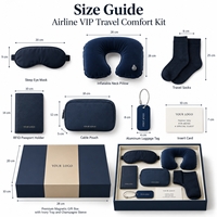 Kit de voyage VIP personnalisé pour avion : Masque pour les yeux, oreiller de voyage, chaussettes, porte-passeport, pochette, fournisseur de cadeaux OEM ODM