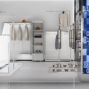 Cửa Hàng Quần Áo Thép Không Gỉ Xếp Chồng Tủ Quần Áo Gương Thép Tủ Hiển Thị Trường Hợp Stand-For Giới thiệu - Product Image 3