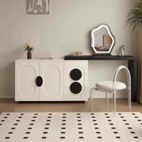 Coiffeuse de style français en bois massif avec miroir sur pied éclairé, meuble de chambre à coucher